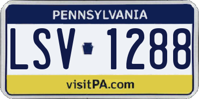 PA license plate LSV1288