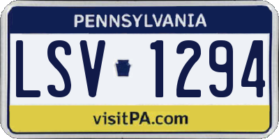 PA license plate LSV1294