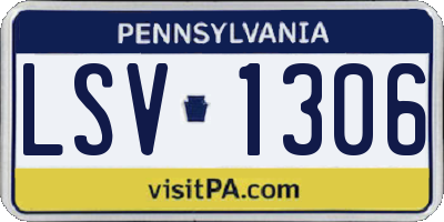 PA license plate LSV1306