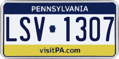 PA license plate LSV1307