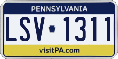 PA license plate LSV1311