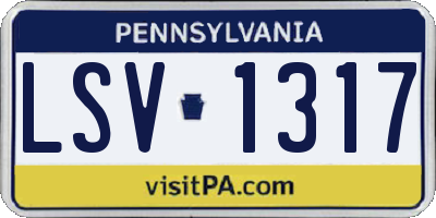 PA license plate LSV1317