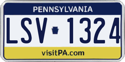 PA license plate LSV1324