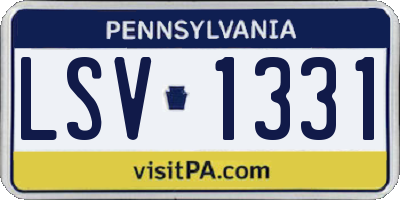 PA license plate LSV1331