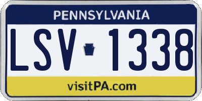 PA license plate LSV1338