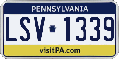 PA license plate LSV1339