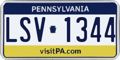 PA license plate LSV1344