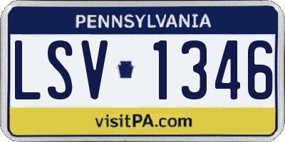 PA license plate LSV1346