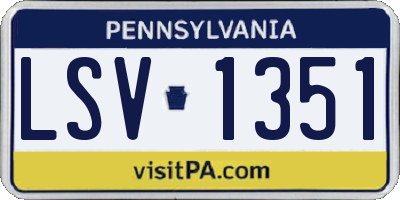 PA license plate LSV1351