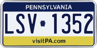 PA license plate LSV1352