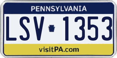 PA license plate LSV1353