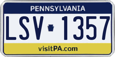 PA license plate LSV1357