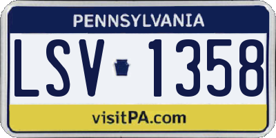 PA license plate LSV1358