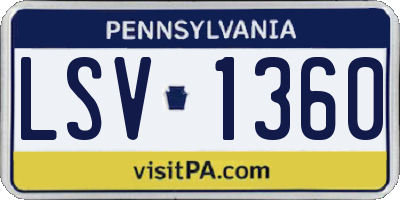 PA license plate LSV1360