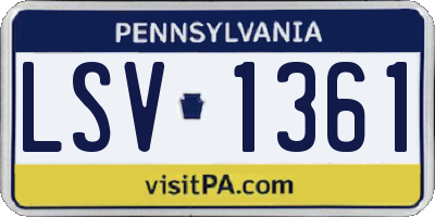 PA license plate LSV1361