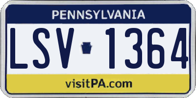 PA license plate LSV1364