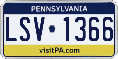 PA license plate LSV1366