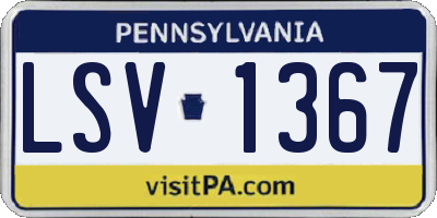 PA license plate LSV1367