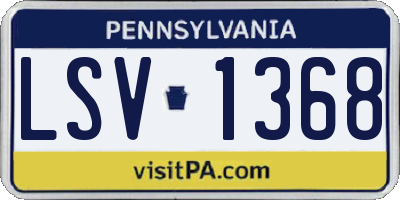 PA license plate LSV1368