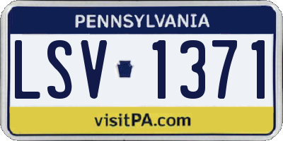 PA license plate LSV1371