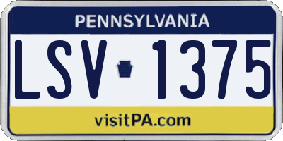 PA license plate LSV1375