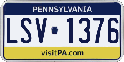 PA license plate LSV1376