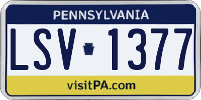 PA license plate LSV1377