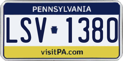 PA license plate LSV1380