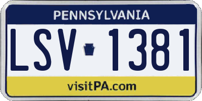 PA license plate LSV1381