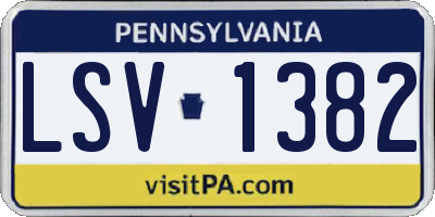 PA license plate LSV1382