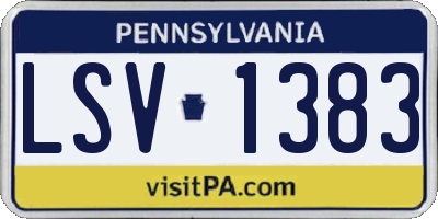 PA license plate LSV1383