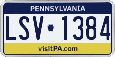 PA license plate LSV1384