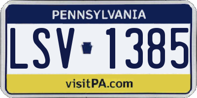 PA license plate LSV1385