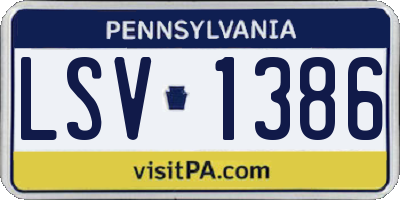 PA license plate LSV1386