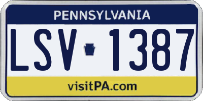 PA license plate LSV1387