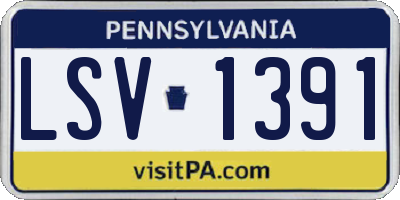 PA license plate LSV1391