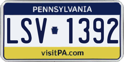 PA license plate LSV1392