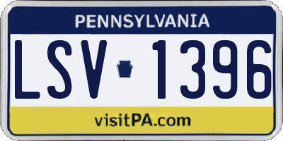 PA license plate LSV1396