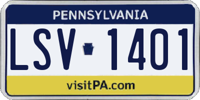 PA license plate LSV1401