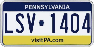 PA license plate LSV1404
