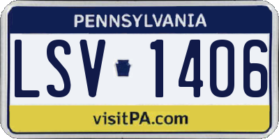 PA license plate LSV1406