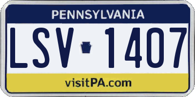 PA license plate LSV1407