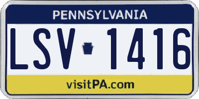 PA license plate LSV1416