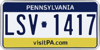 PA license plate LSV1417