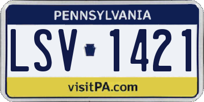 PA license plate LSV1421