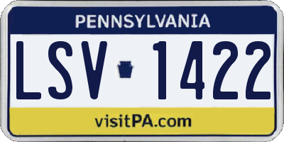 PA license plate LSV1422