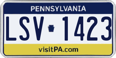 PA license plate LSV1423