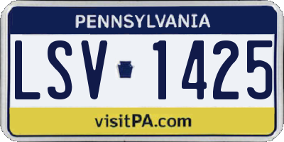 PA license plate LSV1425