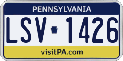PA license plate LSV1426