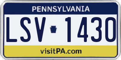 PA license plate LSV1430
